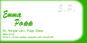 emma popp business card